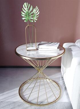 轻奢角桌大理石边桌客厅沙发边桌阳台小圆桌床头柜创意斯堪的纳维