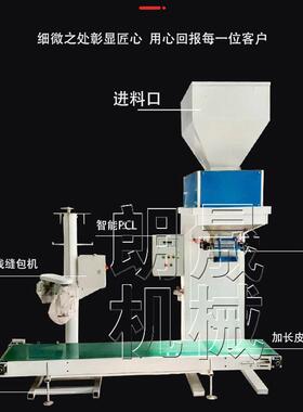工业盐电子包装秤塑料饲料称重打包机狗粮全自动定量装包机