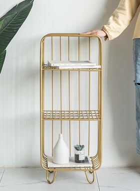 北欧物铁层收纳层架艺网厅格置架客玄关沙发阳台多收纳层架落地床