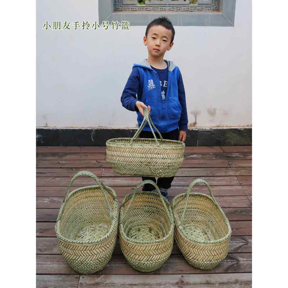 竹编竹篮手提买菜篮子手工竹筐水果篮鸡蛋篮厨房收纳筐家用购物篮,淘宝优惠券,粉丝福利购,淘宝优惠卷