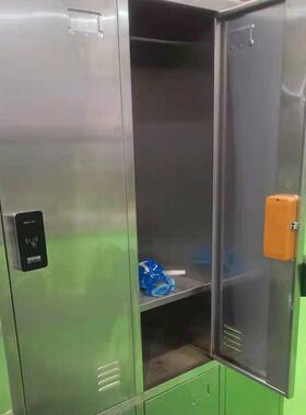 不锈钢斜顶更衣柜车间换衣柜鞋柜食堂员工四门六门九门更衣室