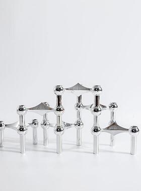 休闲银分子烛台饰品欧洲无障碍豪华样板房售楼处软家居装饰饰品