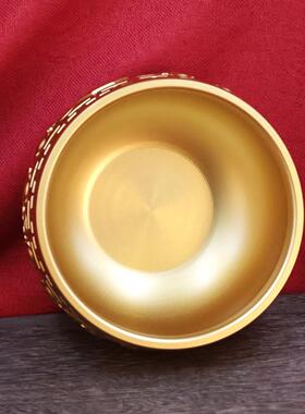 2026黄铜回纹有求必应聚宝盆摆件存钱罐铜水缸福字缸家居客厅装饰