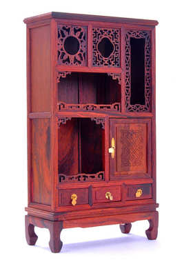 底座阁红木 酸宝明清摆件模型小家具微型缩多枝红中式雕工 艺品