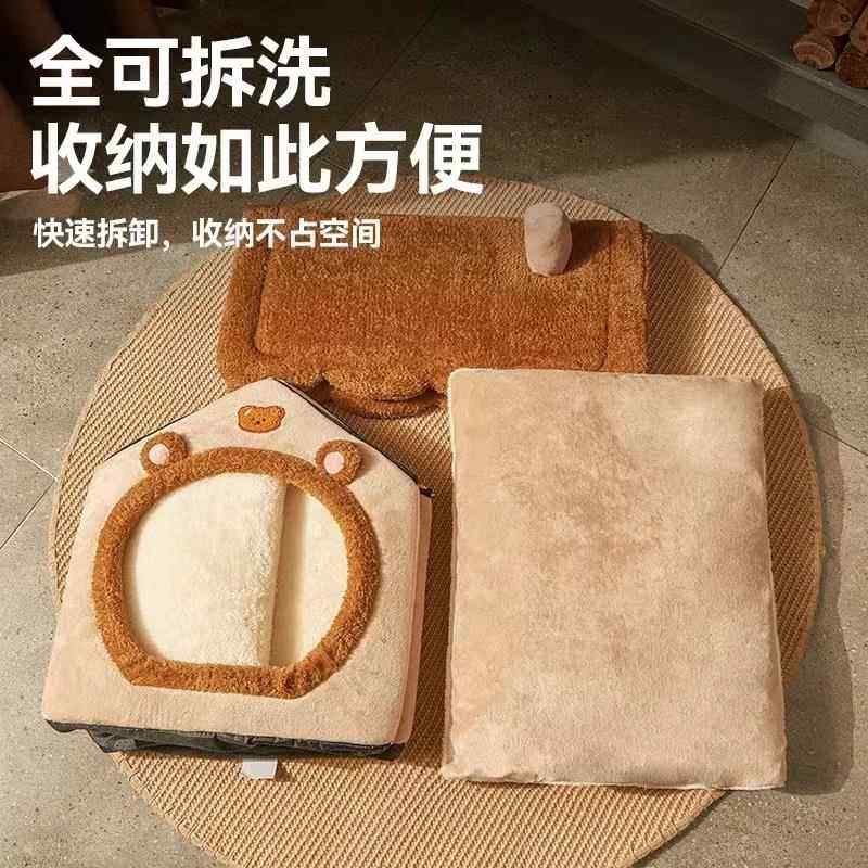 猫窝狗窝冬季封闭式安全感可拆洗猫房子猫咪屋猫床宠物冬天用超大,淘宝优惠券,粉丝福利购,淘宝优惠卷