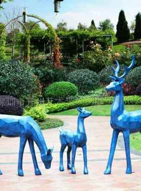 深圳厂家直销户外新款切面长颈鹿玻璃钢仿真梅花鹿动物景观摆件品