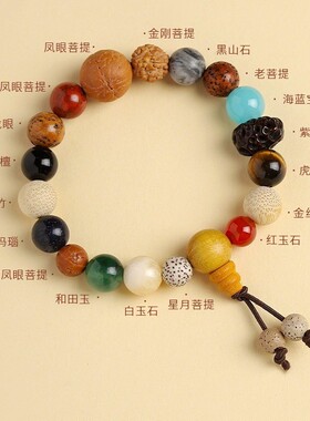 十八籽手串十八子多宝星月白玉菩提手持串珠18籽手链女男文玩2025