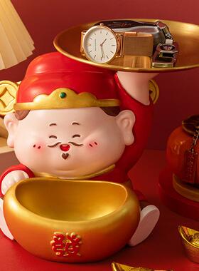 创意脂财神源家财神爷居摆件钥匙玄关收纳财广进树工艺商务礼开业