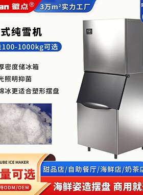 餐饮后厨奶茶酒吧KTV全自动方冰块制冰机雪花绵绵冰机海鲜片冰机