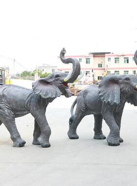户外仿真动物大象玻璃钢雕塑摆件园林景观公园景区广场装饰品卡通
