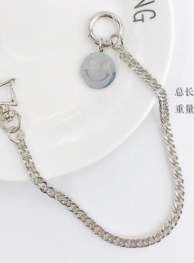 弋恋新款不锈钢表情链条手工手机壳饰品配件五角星扣手提连