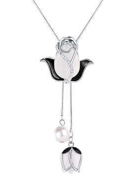 郁金香韩国气质猫眼毛衣洋气项链