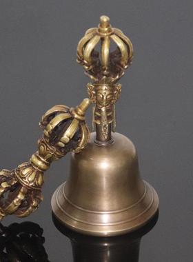 尼泊尔金刚铃西藏九股法器摇铃声音清脆响铜法铃铛九股金刚铃杵