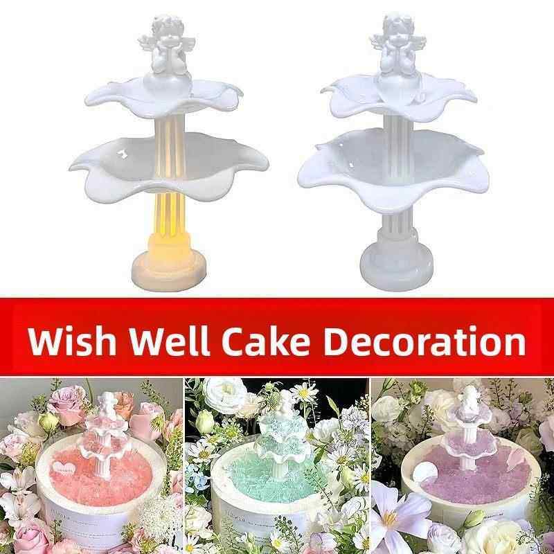 新款许愿池蛋糕摆件覆古罗马柱天使喷泉配件成品生日甜品台装饰,淘宝优惠券,粉丝福利购,淘宝优惠卷