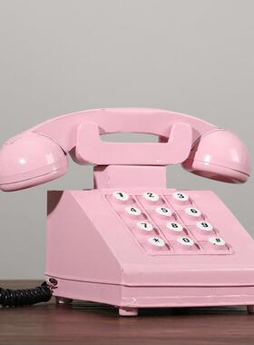 复老式电话机座机模型工艺品铁艺摆件摄影道具服装店橱窗软装摆件