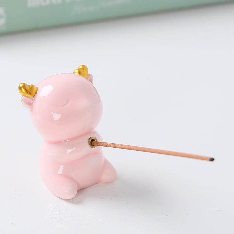 跨境创意陶瓷小鹿描金线香插一鹿有你线香炉茶宠工艺品摆件,淘宝优惠券,粉丝福利购,淘宝优惠卷