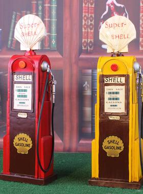 英伦复古加油机摆件隔板橱柜装饰品怀旧模型欧式客厅创意个性礼品