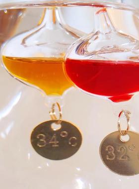 高档伽利略温度计玻璃悬浮公室书架酒办装饰摆饰新球奇北柜欧创意