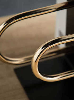 现代创意金色喇叭旋律书档摆件样板房客厅书房柜子展厅陈设装饰品