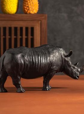 高档铜牛摆件工艺术礼品客厅家装居办公室饰仿真动物雕塑手小犀摆