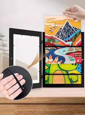 跨境Kids Art Frames 儿童艺术框架儿童翻盖油画存储盒画框