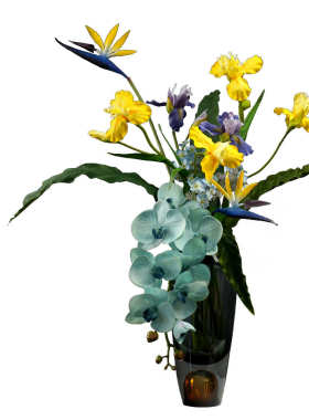 花瓶双色装简约美式花瓶底摆件家居装饰样板房手工吹软制玻璃厚