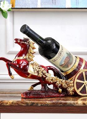 欧式创意复古葡萄红酒架摆件酒柜装饰品摆设现代家用酒瓶展示架子