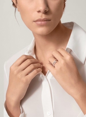 公价49000】超值99新卡地亚18K白金钉子满钻戒指多码可选购前咨询