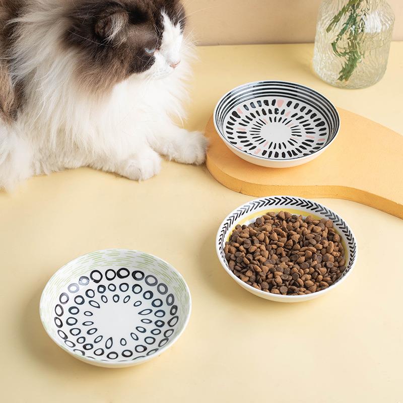 亚马逊陶瓷猫碗罐头碗零食盘幼猫专用碗猫咪食盆小猫小宠仓鼠食盒 - 图1