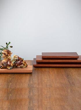 实木底座乌檀木茶具配件长方工艺品花瓶佛像摆台桌面客厅中式展台