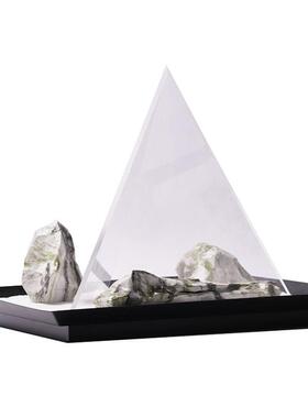 宋氏美学新中式金属托盘透明亚克力几何形状桌面摆件客厅艺术摆设