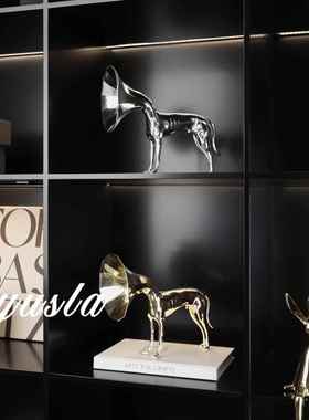 书现代视简约板动物VMV客厅玄关柜电柜样间别墅房柜摆件摆设软装