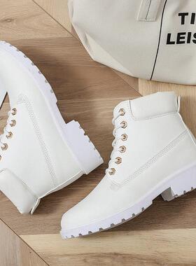 马丁靴 Women fashion sneakers Large size leather Boots 42 43