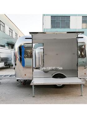 亿厂烧烤车移动不锈钢镜面餐车售货亭吧时尚咖啡车food trailer