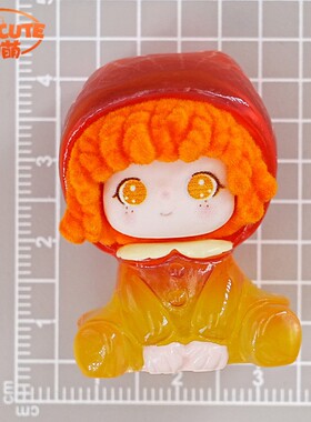 夜光卷发可可 盒脂萌粒公仔盲摆CMLT0001件 办公装饰桌树面可爱小