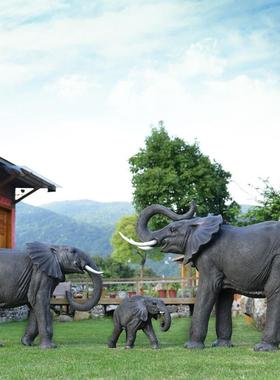 大型仿真动物大象河马摆件园林公园装饰户外玻璃钢雕塑工艺品摆件