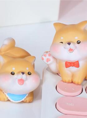 萌柴阿肥迷你小摆件可爱狗树脂工艺品桌面摆饰微景观装饰创意礼物