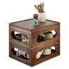 Yili solid wood Kung Fu tea set storage box dustproof tea tray purple clay pot storage rack teapot tea cup multifunction rack