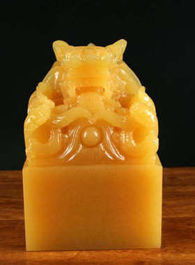 龙头印章大量精品黄玉米 龙头 摆件玉玺批发印章  办公室