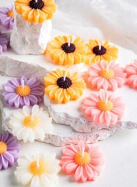 3D Daisy Candles Flower Scented Cup Candle Handmade Aromathe