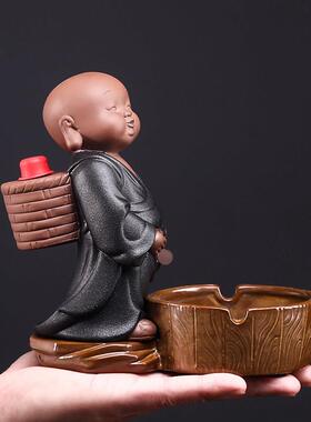 创室意烟缸陶瓷家用客厅茶几办公灰桌车载个性烟缸可喷灰水灭/烟