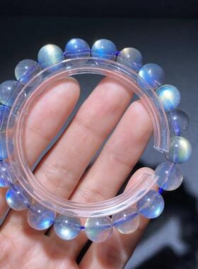 新品天然月光拉长石手链男女款圆珠手串精美珠链珠串规格9.6mm
