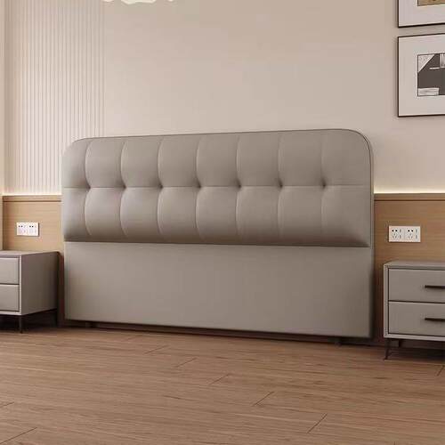 新款床头软包背靠简约160奶现油落地背代板轻奢单买整体 - 图0