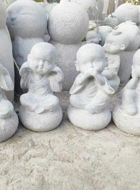 小沙弥和尚摆件景区园林中式禅意景观雕塑寺庙庭院坐禅沙弥雕像