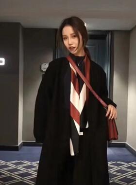 春秋丝巾小长女百搭洋时尚条季围巾搭配衬衫西装ctlj01职业领巾气