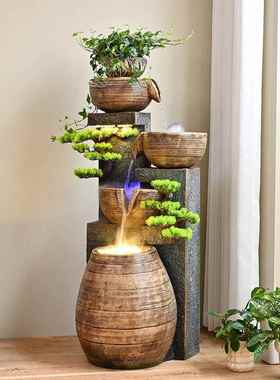 流水摆件循环水景客厅办公室风水轮落地景观入户招财乔迁装饰品