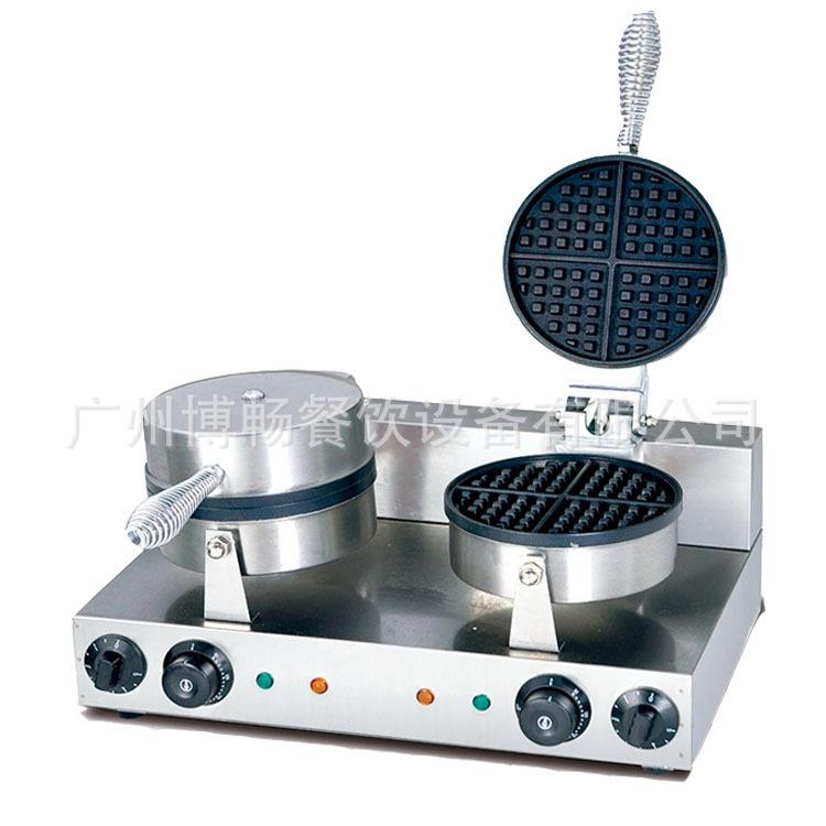 Factory direct supply waffle oven commercial electric double-head waffle oven double-sided heating and waffle maker
