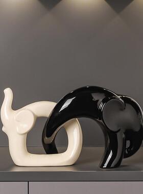 相亲相爱大象摆饰家居电视柜酒柜餐柜装饰品客厅现代玄关高级感