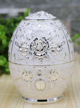 欧式蛋形手压自动按压式牙签筒金属滴胶个性牙签罐工艺品