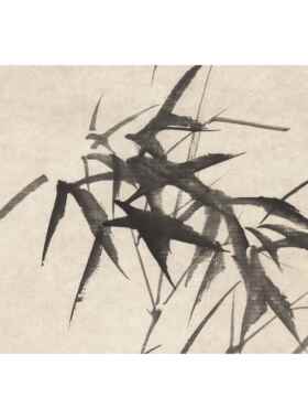 郑板桥风竹石图水墨画 高清彷古国画复制品 明清古典风格装饰画